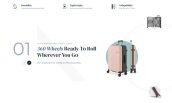 A suitcase presented in multiple colors